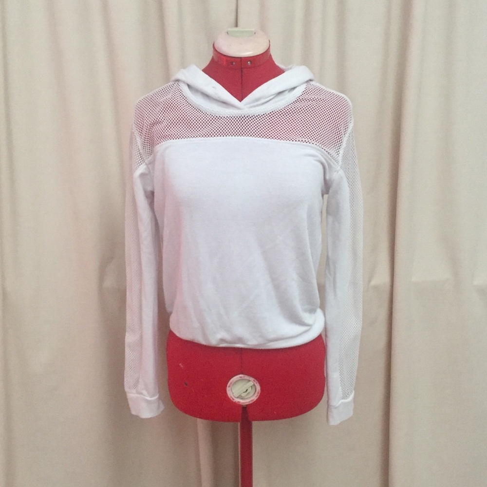 White mesh hoodie